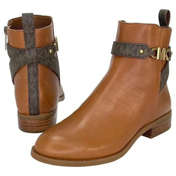 Michael Kors Farrah Saddle Leather Womens Ankle Boots Size 5M - Picture 9 of 13